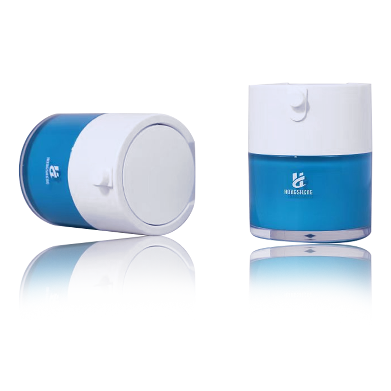 HS-036 ব্লু 30G 1oz প্লাস্টিক এক্রাইলিক কসমেটিক জার ক্রিম কন্টেইনার প্লাস্টিক সিরাম জার প্রসাধনী এবং ত্বকের যত্নের জন্য